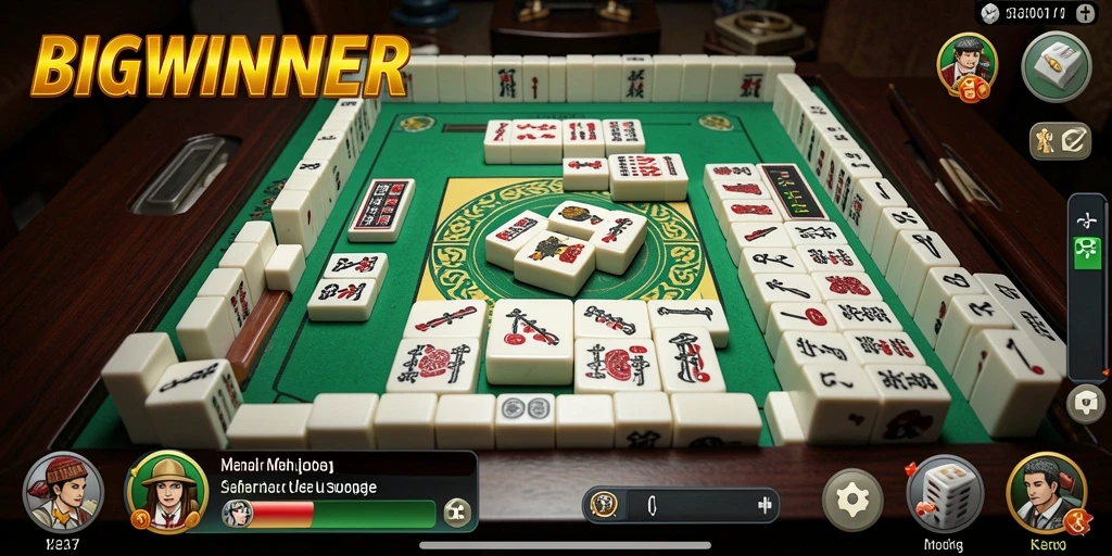 Tampilan gameplay Mahjong yang menakjubkan di BIGWINNER.