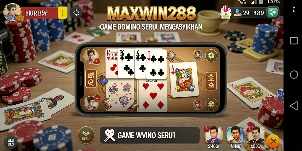 Tampilan gameplay menarik dari MAXWIN288 dengan elemen strategis domino.