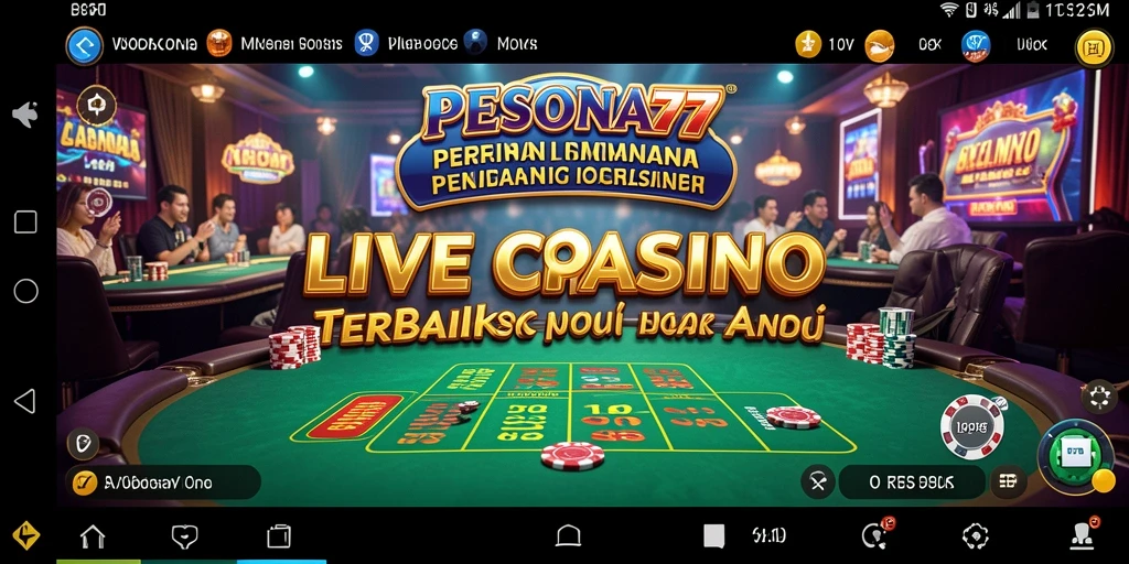 Tampilan gameplay PESONA77 dengan dealer langsung yang interaktif.