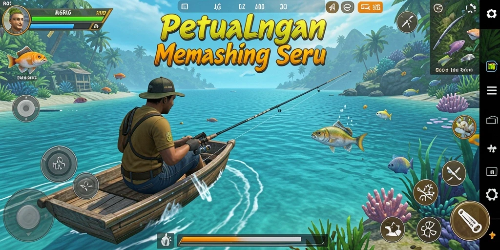 Tampilan screenshot R6R6 menampilkan gameplay memancing yang seru dan interaktif.