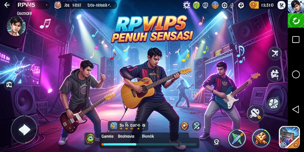 Screenshot menunjukkan pemain menikmati gameplay musik yang interaktif.