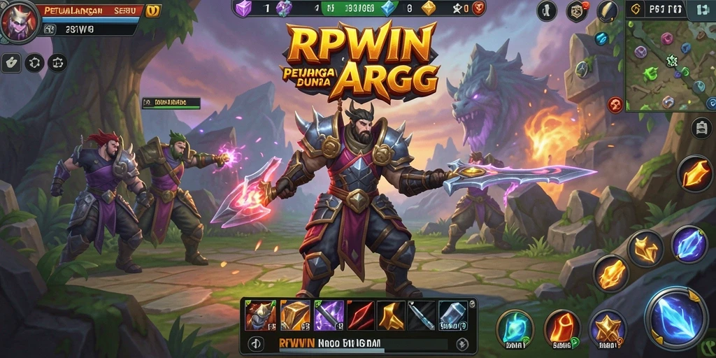 Screenshot utama RPWIN menampilkan pertarungan seru dalam dunia ARPG.